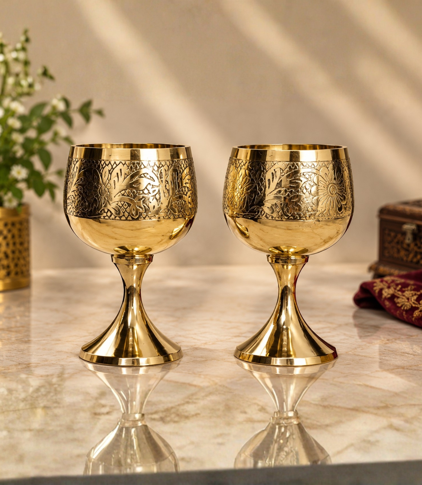 The Royal Heritage Virgin Brass Goblet Set - View 2