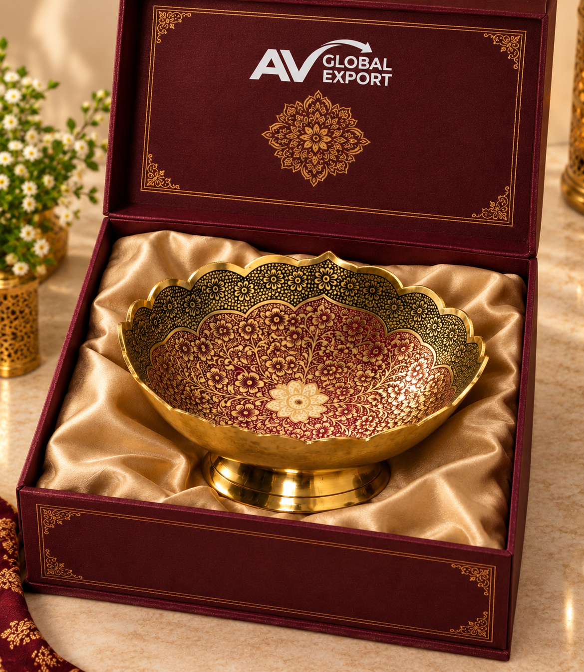 The Royal Scalloped Meenakari Centerpiece - View 2