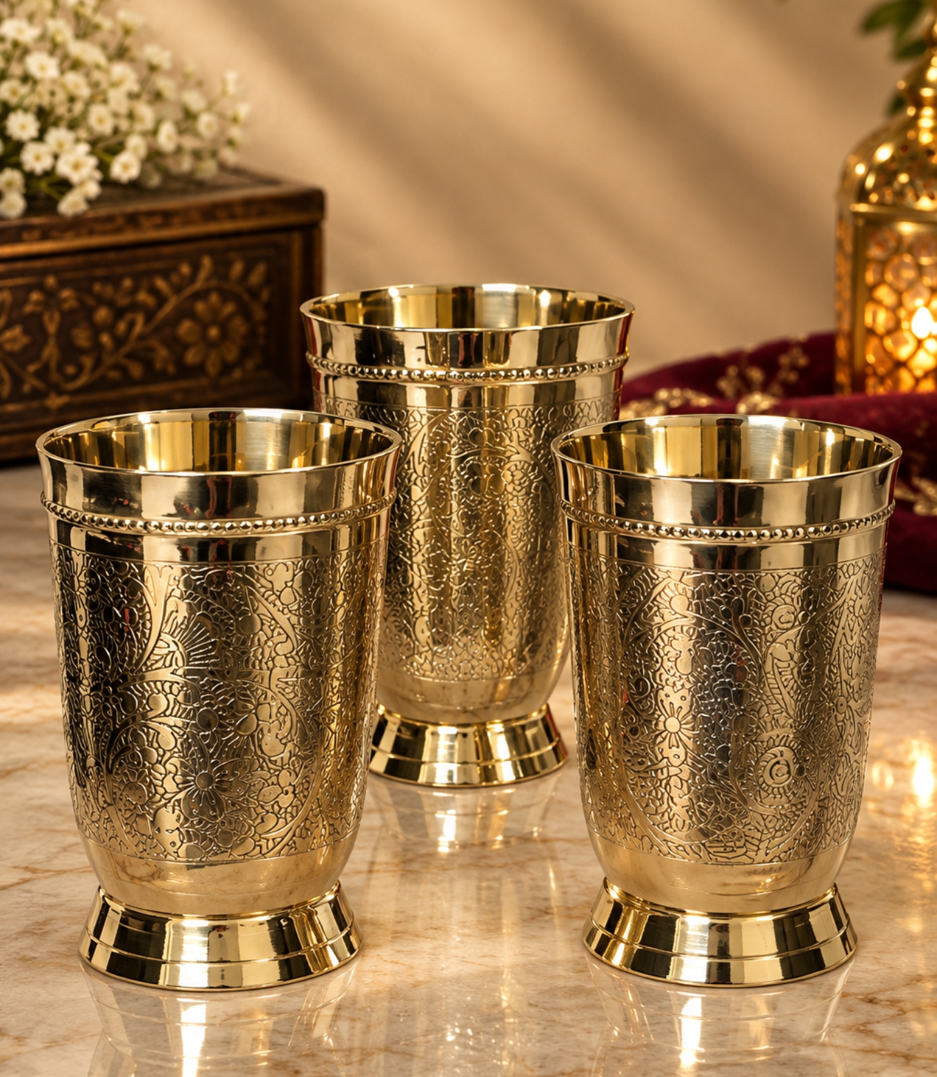 The Heritage Gold Finish Drinkware Collection